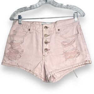 Abercrombie & Fitch High Rise Pink Short with button fly Size 4/27